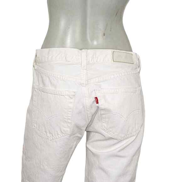 RE/DONE x LEVI'S Straight Skinny Denim Jeans white Distressed Rip Size 29 - Picture 9 of 16